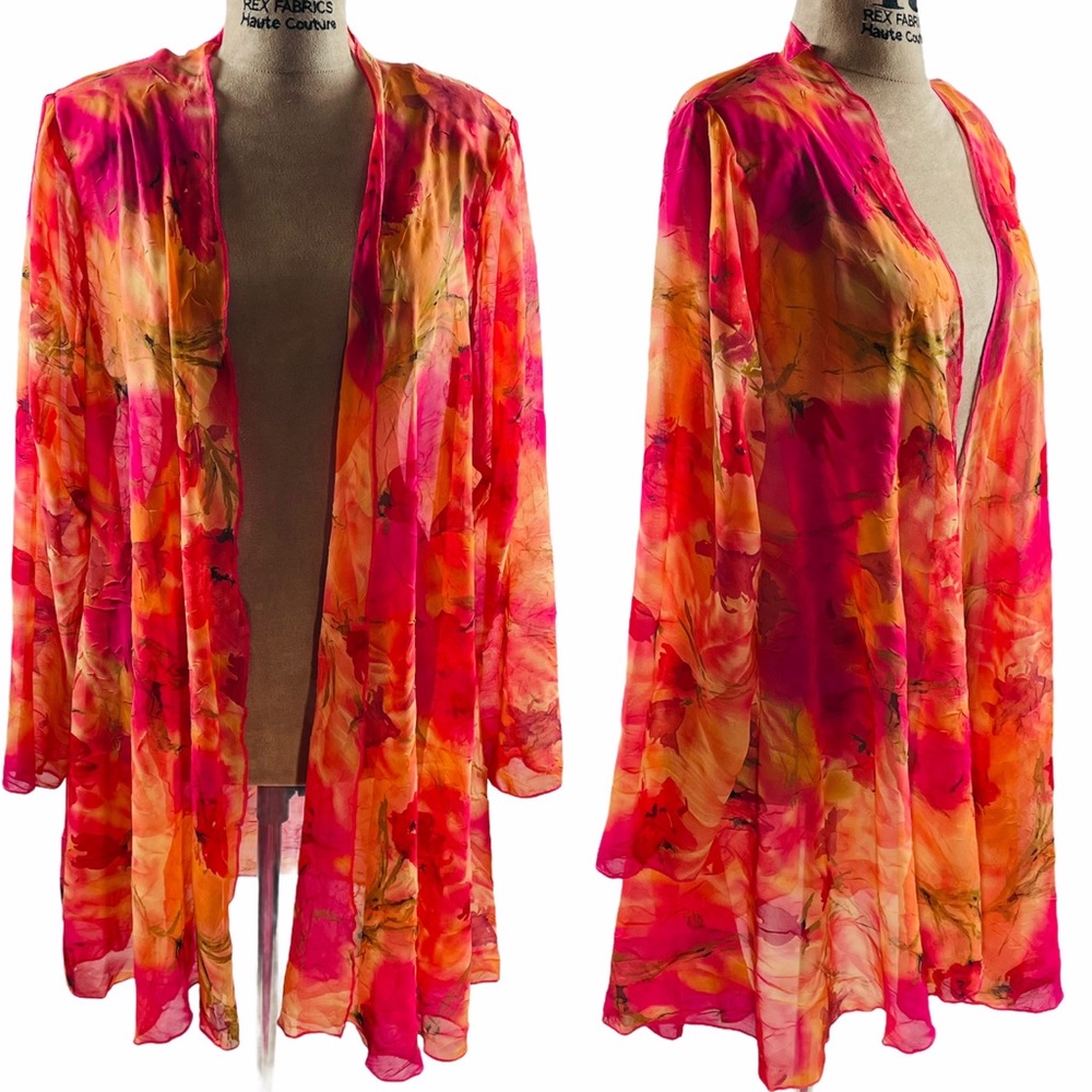 Gabrielle Pink & Orange Sheer CoverUp